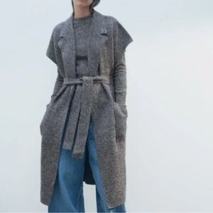 ZARA FLECKED 100% WOOL VEST